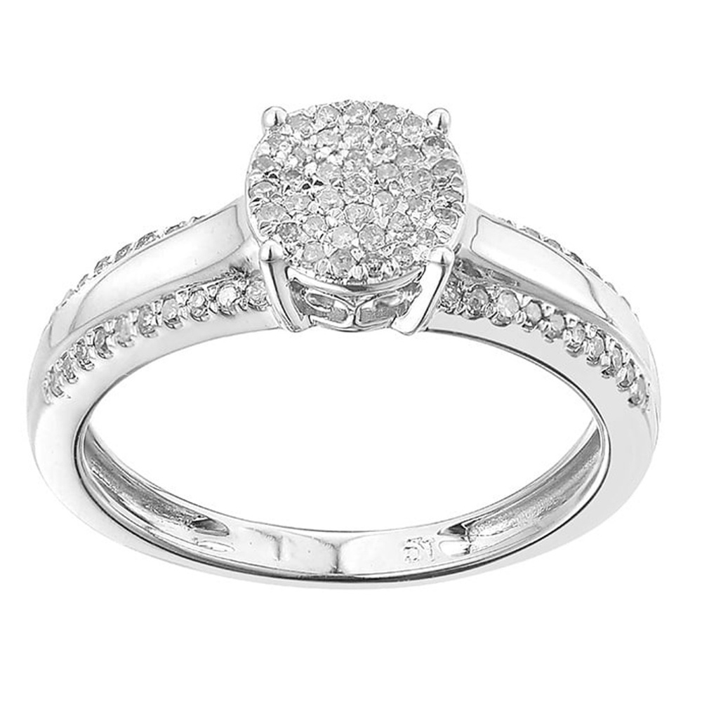Sterling Silver 0.23ct TDW Diamond Engagement Ring